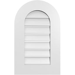 Ekena Millwork - GVPRT01 - TrueCraft Round Top Surface Mount PVC Gable Vent Standard Frame