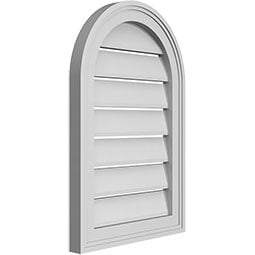 Ekena Millwork - GVPRT02 - TrueCraft Round Top Surface Mount PVC Gable Vent Brickmould Frame