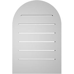 Ekena Millwork - GVPRT02 - TrueCraft Round Top Surface Mount PVC Gable Vent Brickmould Frame