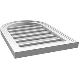Ekena Millwork - GVPRT02 - TrueCraft Round Top Surface Mount PVC Gable Vent Brickmould Frame