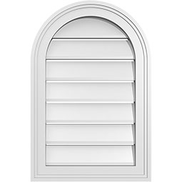 Ekena Millwork - GVPRT02 - TrueCraft Round Top Surface Mount PVC Gable Vent Brickmould Frame