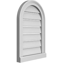 Ekena Millwork - GVPRT03 - TrueCraft Round Top Surface Mount PVC Gable Vent Brickmould Sill Frame