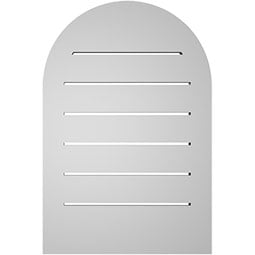 Ekena Millwork - GVPRT03 - TrueCraft Round Top Surface Mount PVC Gable Vent Brickmould Sill Frame