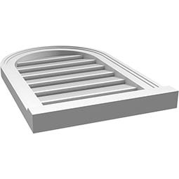 Ekena Millwork - GVPRT03 - TrueCraft Round Top Surface Mount PVC Gable Vent Brickmould Sill Frame