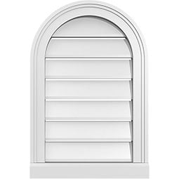 Ekena Millwork - GVPRT03 - TrueCraft Round Top Surface Mount PVC Gable Vent Brickmould Sill Frame