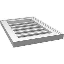 Ekena Millwork - GVPVE02 - TrueCraft Vertical Surface Mount PVC Gable Vent Brickmould Frame