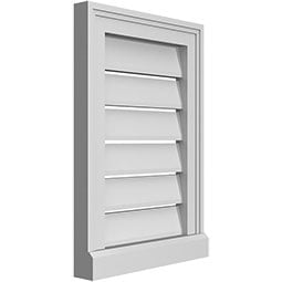 Ekena Millwork - GVPVE03 - TrueCraft Vertical Surface Mount PVC Gable Vent Brickmould Sill Frame