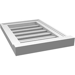 Ekena Millwork - GVPVE03 - TrueCraft Vertical Surface Mount PVC Gable Vent Brickmould Sill Frame