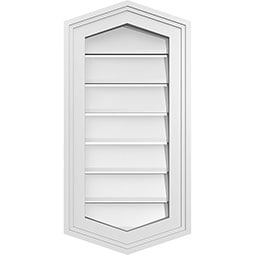 Ekena Millwork - GVPVP02 - TrueCraft Vertical Peaked Surface Mount PVC Gable Vent Brickmould Frame