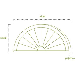 Ekena Millwork - PEDPSHRO00 - Half Round Architectural Grade PVC Pediment