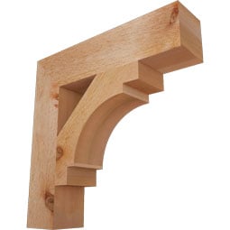 Ekena Millwork - BKTMRC05 - Merced Block Rough Sawn Bracket
