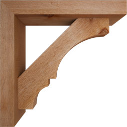 Ekena Millwork - BKTOBOA05 - Balboa Block Rough Sawn Bracket w/ Offset Brace