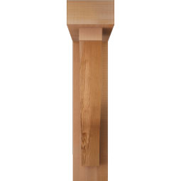Ekena Millwork - BKTOFST05 - Funston Block Rough Sawn Bracket w/ Offset Brace