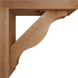 Ekena Millwork - BKTOFST05 - Funston Block Rough Sawn Bracket w/ Offset Brace
