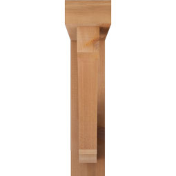 Ekena Millwork - BKTOIMP05 - Imperial Block Rough Sawn Bracket w/ Offset Brace