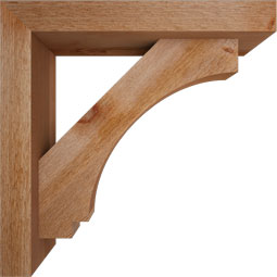 Ekena Millwork - BKTOIMP05 - Imperial Block Rough Sawn Bracket w/ Offset Brace
