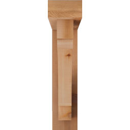 Ekena Millwork - BKTOMRC05 - Merced Block Rough Sawn Bracket w/ Offset Brace