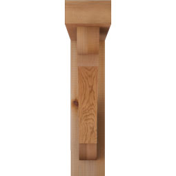 Ekena Millwork - BKTOOLY05 - Olympic Block Rough Sawn Bracket w/ Offset Brace