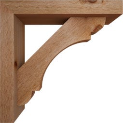 Ekena Millwork - BKTOOLY05 - Olympic Block Rough Sawn Bracket w/ Offset Brace