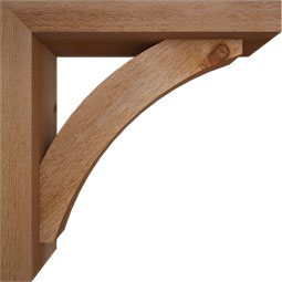 Ekena Millwork - BKTOTHR05 - Thorton Block Rough Sawn Bracket w/ Offset Brace