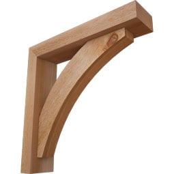 Ekena Millwork - BKTOTHR05 - Thorton Block Rough Sawn Bracket w/ Offset Brace