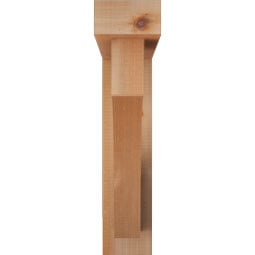 Ekena Millwork - BKTOWTL05 - Westlake Block Rough Sawn Bracket w/ Offset Brace