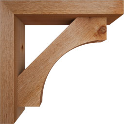 Ekena Millwork - BKTOWTL05 - Westlake Block Rough Sawn Bracket w/ Offset Brace