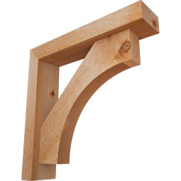 Ekena Millwork - BKTOWTL05 - Westlake Block Rough Sawn Bracket w/ Offset Brace