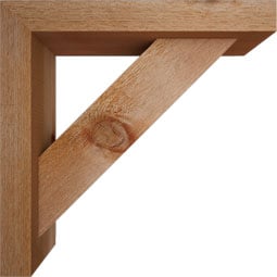Ekena Millwork - BKTOTRA05 - Traditional Block Rough Sawn Bracket w/ Offset Brace