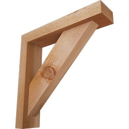 Ekena Millwork - BKTOTRA05 - Traditional Block Rough Sawn Bracket w/ Offset Brace