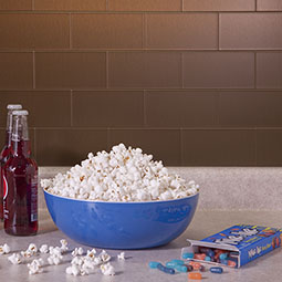 ACP - BT03X06BSGM - Aspect Peel and Stick Brushed Short Grain Metal Backsplash Tile Kit for 15 Square Feet