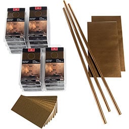 ACP - BT03X06BSGM - Aspect Peel and Stick Brushed Short Grain Metal Backsplash Tile Kit for 15 Square Feet