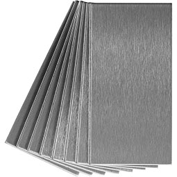 ACP - BT03X06BLGM - Aspect Peel and Stick Brushed Long Grain Metal Backsplash Tile Kit for 15 Square Feet