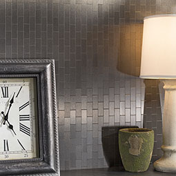 ACP - BK04X12MM - Aspect Peel and Stick Square Matted Metal Backsplash Tile Kit for 15 Square Feet