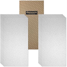 ACP - CT24X48SPPL10PWH - 23 3/4"W x 47 3/4"H Genesis Standard Printed Pro Lay-in Ceiling Tile, 10-Pack, White