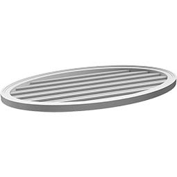 Ekena Millwork - GVPHO02 - TrueCraft Horizontal Oval Surface Mount PVC Gable Vent Brickmould Frame