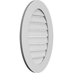 Ekena Millwork - GVPVO01 - TrueCraft Vertical Oval Surface Mount PVC Gable Vent Standard Frame