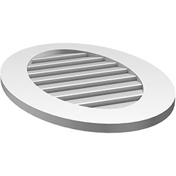 Ekena Millwork - GVPVO01 - TrueCraft Vertical Oval Surface Mount PVC Gable Vent Standard Frame