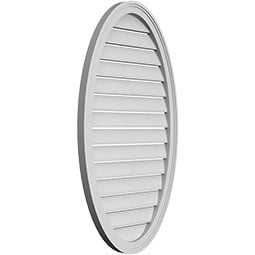 Ekena Millwork - GVPVO02 - TrueCraft Vertical Oval Surface Mount PVC Gable Vent Brickmould Frame