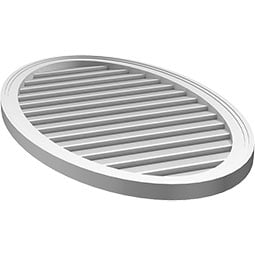 Ekena Millwork - GVPVO02 - TrueCraft Vertical Oval Surface Mount PVC Gable Vent Brickmould Frame