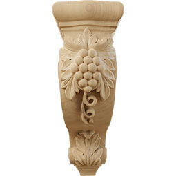 Ekena Millwork - COR04X08X13DE - AmeriCraft Devon Grapes & Vines Corbel, 4 1/4"W x 8"D x 13 1/4"H