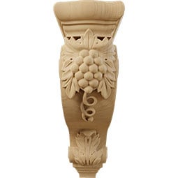 Ekena Millwork - COR04X08X13HO - AmeriCraft Holmdel Grapes & Vines Corbel, 4 1/4"W x 8"D x 13 1/4"H