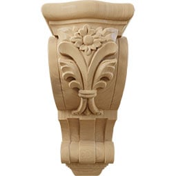 Ekena Millwork - COR06X07X14FL - AmeriCraft Large Floral Corbel, 6 1/4"W x 7 5/8"D x 14 1/8"H