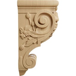 Ekena Millwork - COR06X07X14FL - AmeriCraft Large Floral Corbel, 6 1/4"W x 7 5/8"D x 14 1/8"H