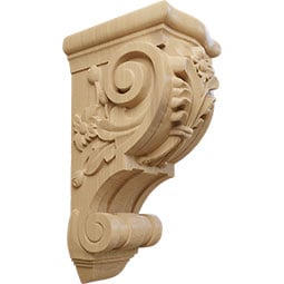 Ekena Millwork - COR06X07X14FL - AmeriCraft Large Floral Corbel, 6 1/4"W x 7 5/8"D x 14 1/8"H