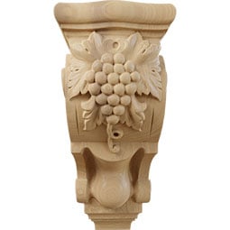 Ekena Millwork - CORGB - AmeriCraft Small Grape Bunches Corbel