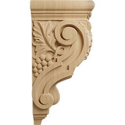Ekena Millwork - CORGB - AmeriCraft Small Grape Bunches Corbel