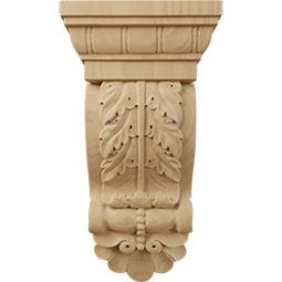 Ekena Millwork - COR05X02X09AC - AmeriCraft Thin Flowing Acanthus Corbel, 5 1/8"W x 2 3/4"D x 9 3/4"H