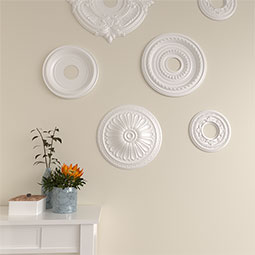 Ekena Millwork - CM14AX_P - Endurathane Alexa Ceiling Medallion, 15"OD x 1 3/4"P (Fits Canopies up to 3")