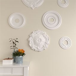 Ekena Millwork - CM16PL_P - Endurathane Plymouth Ceiling Medallion, 16 3/4"OD x 1 3/8"P (Fits Canopies up to 1 5/8")